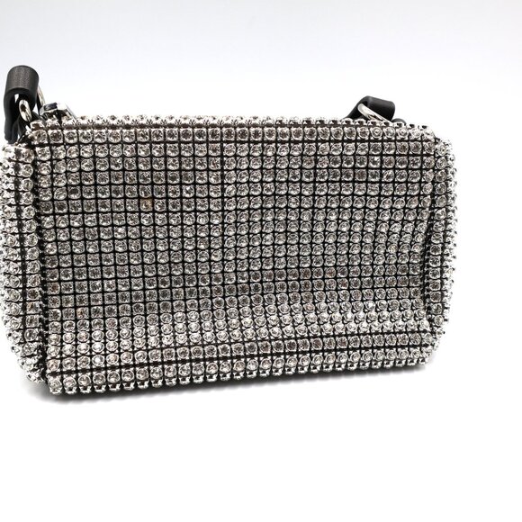 Rhinestone Evening Purse Silver & Black- Gorgeous! - Picture 4 of 10